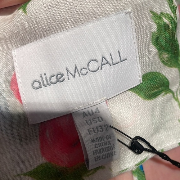 Alice McCall Rolling Meadows Floral Midi Dress Cut Out Cotton White Summer Party - Picture 14 of 14